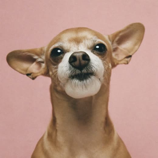 A small dog with a freshly trimmed face